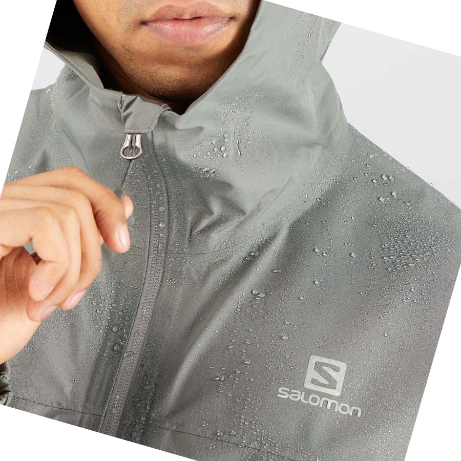 Salomon OUTLINE GORE-TEX WATERPROOF 2.5 LAYERS Kabát Férfi Olivazöld | HU 2343ZUT